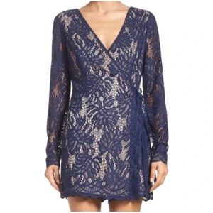 Elegant Navy Lace Dress